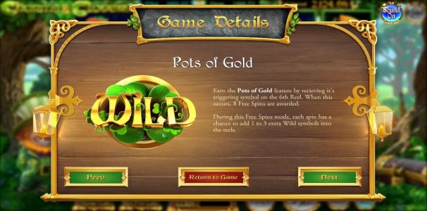 Charms and Clovers Slot Machine Free Spins and Wild Screen