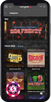 TonyBet Casino mobil