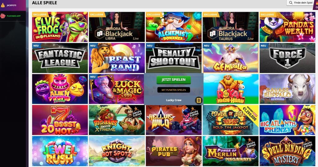 Playamo Casino Spiele