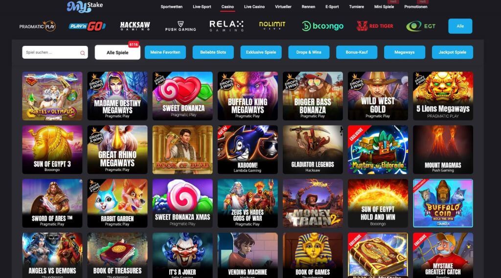 MyStake Casino Spiele