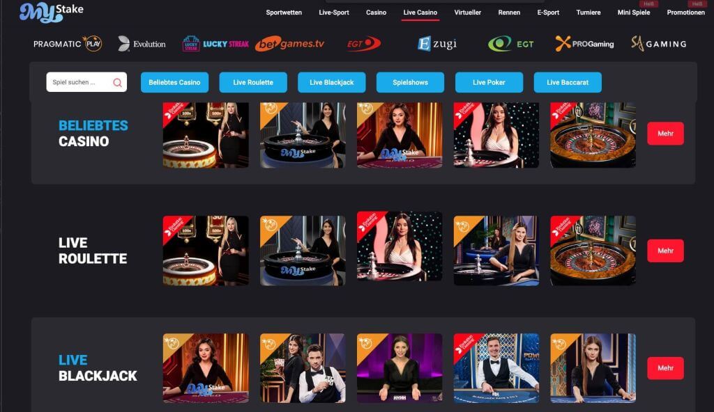 MyStake Live Casino