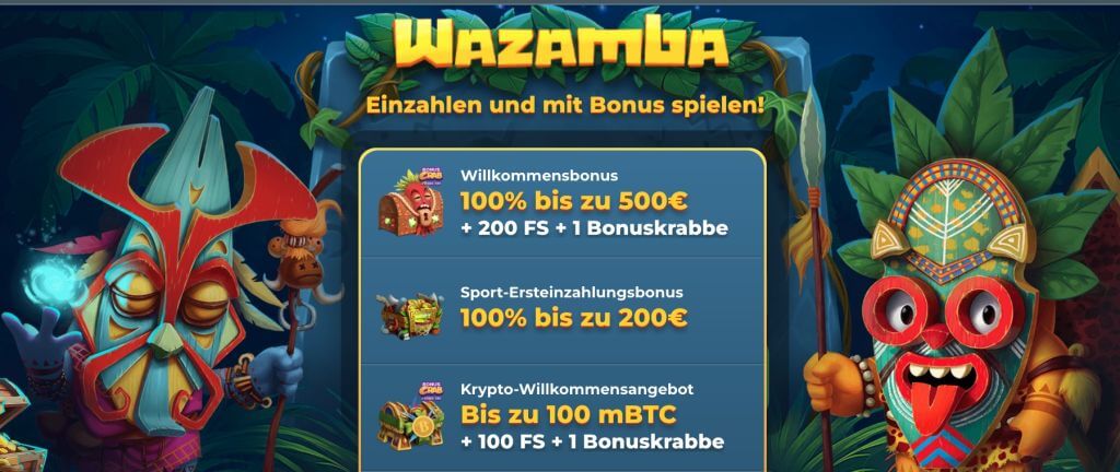 Wazamba Casino Willkommensbonus