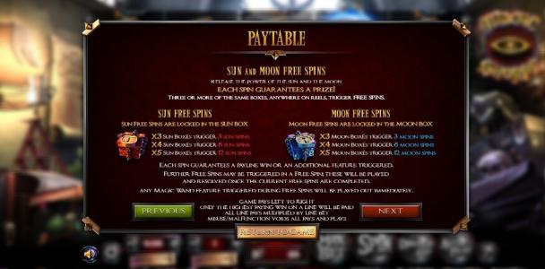 Magic Shoppe Slot Machine Free Spins Bonus Screen