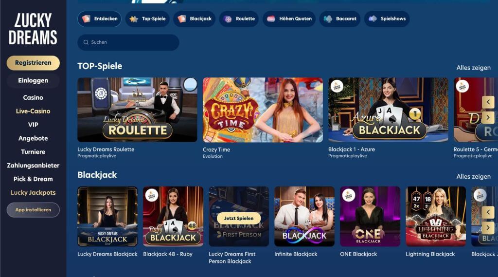 Lucky Dreams Live Casino