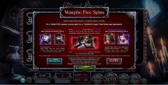 Blood Eternal Slot Machine Free Spins Bonus Screen