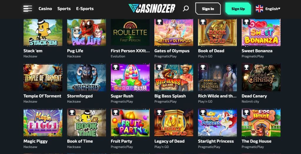 Casinozer Casino Spiele