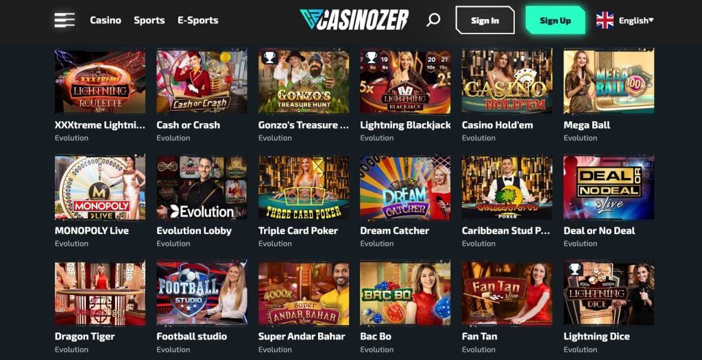 Casinozer Live Casino
