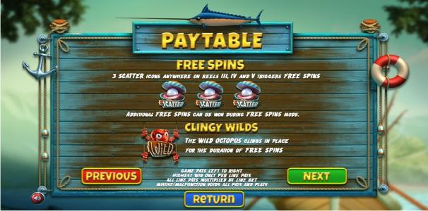 The Angler Slot Machine Free Spins Bonus Screen