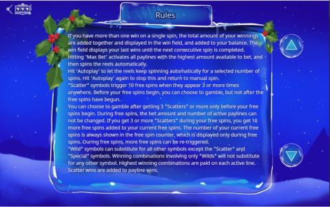 Frosty Fun Slot Machine Free Spins and Autoplay Rules Scree