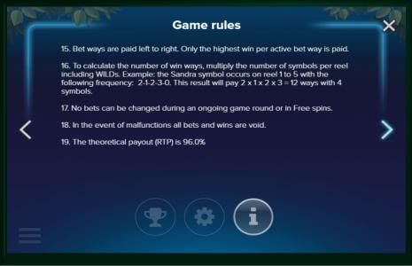Electric Sam Slot Machine Game Rules Screen