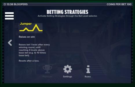 Bloopers Slot Machine Betting Strategies Jumper Strategy Screen