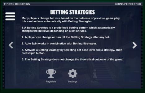 Bloopers Slot Machine Betting Strategies Screen