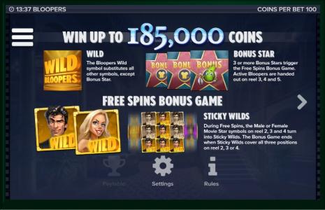 Bloopers Slot Machine Free Spins Bonus Screen