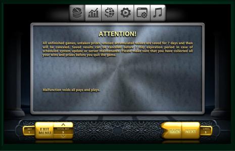 The Emirate Slot Machine Attention Screen