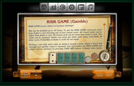 Safari Slot Machine Risk Game Screen