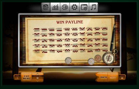 Safari Slot Machine Paylines Screen