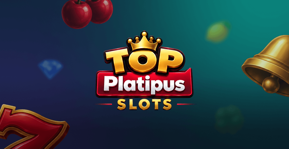 TOP Platipus Slots logo with crown, bell, cherries and casino symbols