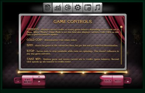 Jetsetter Slot Machine Game Controls Screen
