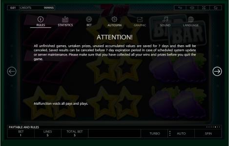 7Up! Slot Machine Attention Screen