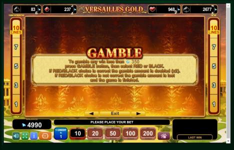 Versailles Gold Slot Machine Free Spins Bonus Screen