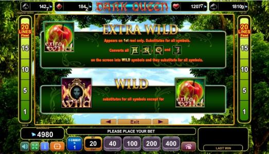 Dark Queen Slot Machine Wild Symbol Screen