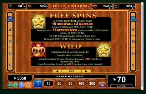 Fruits Kingdom Slot Machine Free Spins Bonus Screen