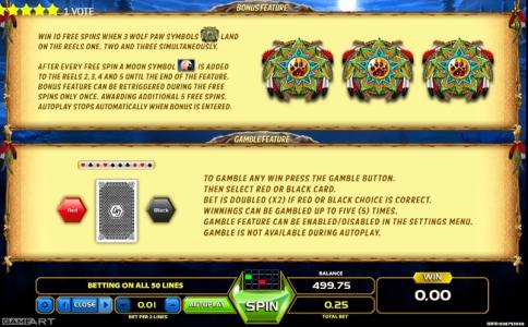 Wolf Quest Slot Machine Free Spins Bonus Screen