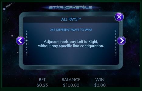 Star Crystals Slot Machine All Plays Screen