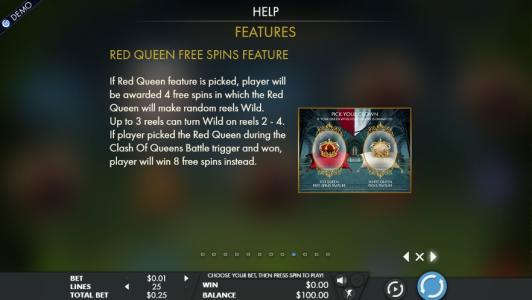 Clash of Queens Slot Machine Free Spins Bonus Screen