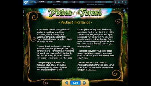 Pixies of the Forest Slot Machine Tumbling Reels Feature Screen