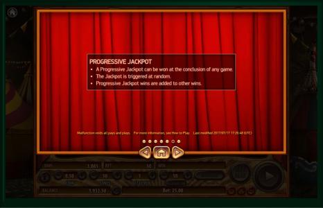 Jugglenaut Slot Machine Progressive Jackpot Screen