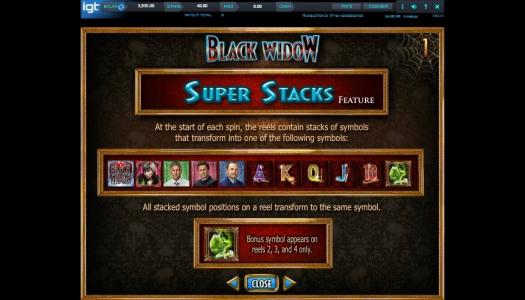 Black Widow Slot Machine Scatter Awards and Wild Symbol Screen