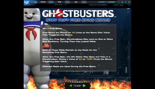 Ghostbusters Slot Machine Free Spins Bonus Screen