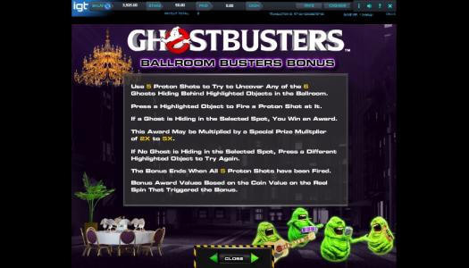 Ghostbusters Slot Machine Ballroom Busters Bonus Feature Screen