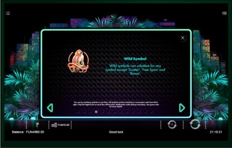 Neon Jungle Slot Machine Wild Symbol Scree