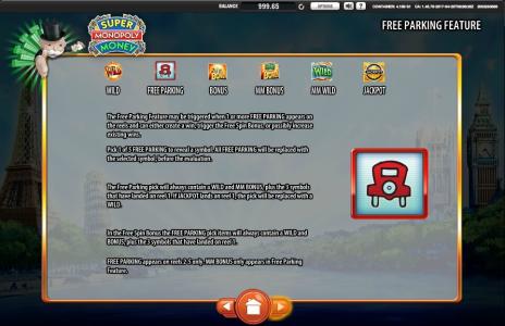 Monopoly: Here and Now Slot Machine Scatter Awards and Wild Symbol Screen