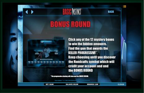 Basic Instinct Slot Machine Bonus Round Screen