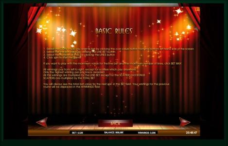 Illusions 2 Slot Machine Basic Rules Screen