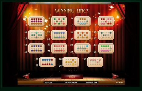 Illusions 2 Slot Machine Paylines Screen