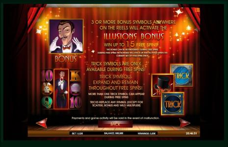 Illusions 2 Slot Machine Illusions Bonus Feature Screen