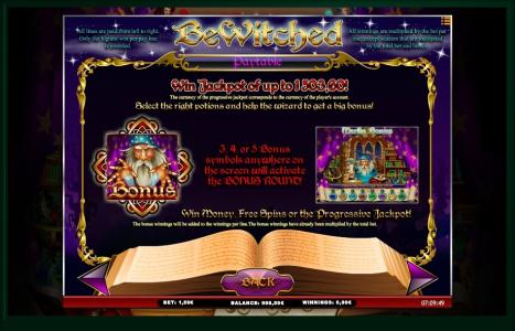 Bewitched Slot Machine Bonus Symbol Screen