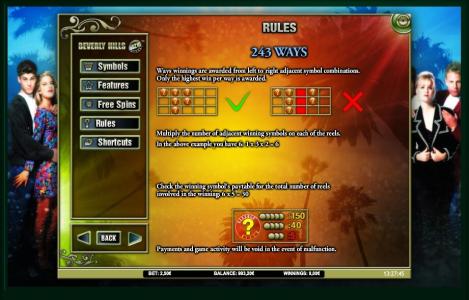 Beverly Hills 90210 Slot Machine 243 Ways to Win Screen