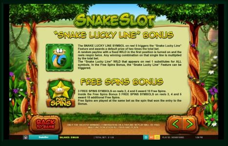 Snake Slot Machine Free Spins Bonus Screen