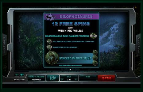 Jurassic Park Slot Machine Free Spins Bonus Screen