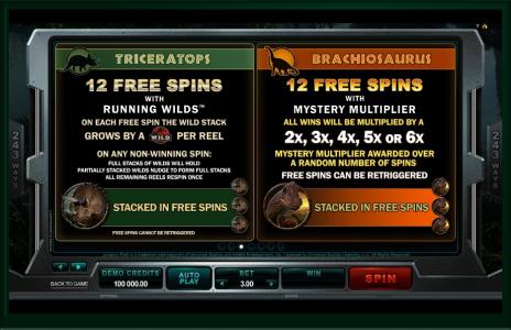 Jurassic Park Slot Machine Free Spins Bonus Screen