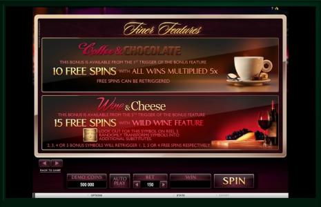The Finer Reels of Life Slot Machine Free Spins Bonus Screen