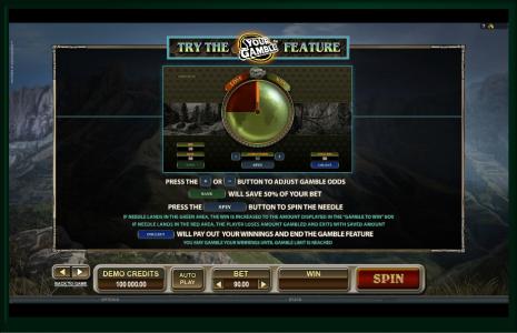 Untamed Crowned Eagle Slot Machine Gamble Feature Screen