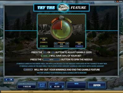 Untamed Wolf Pack Slot Machine Gamble Feature Screen