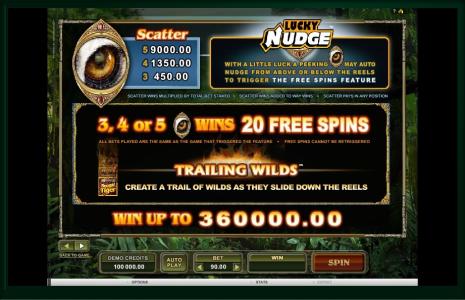 Untamed Bengal Tiger Slot Machine Free Spins Bonus Screen