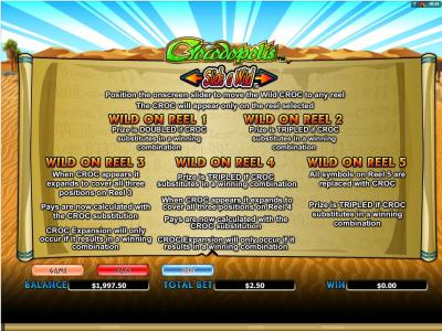 Crocodopolis Slot Machine Slide a Wild Feature Screen
